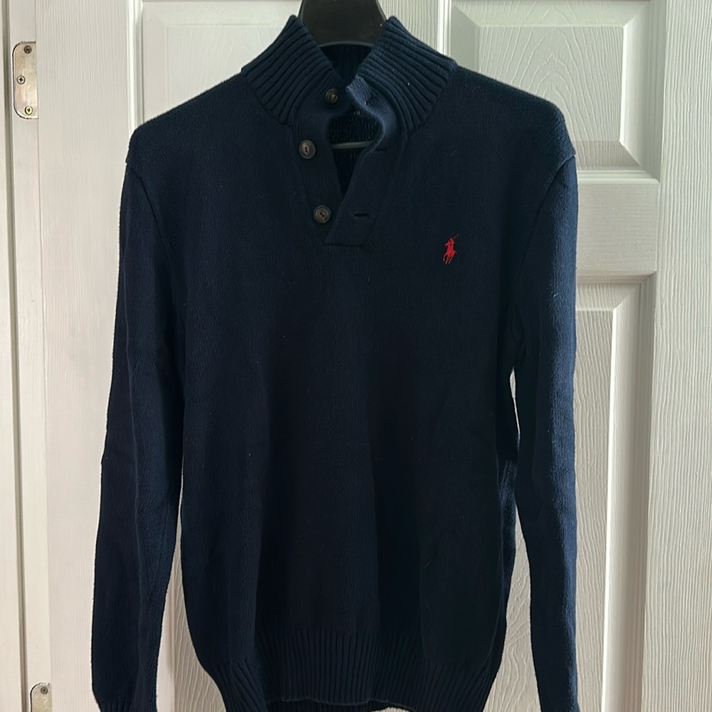 Navy Blue 1/4 Button Polo Ralph Lauren Sweater